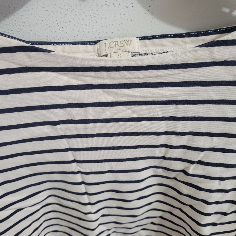 J.Crew Navy and White Striped Top